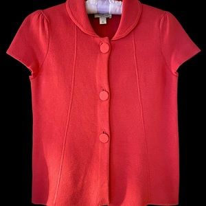 EUC Salmon Color Button Front Knit Top from Loft Size SP Like New Condition